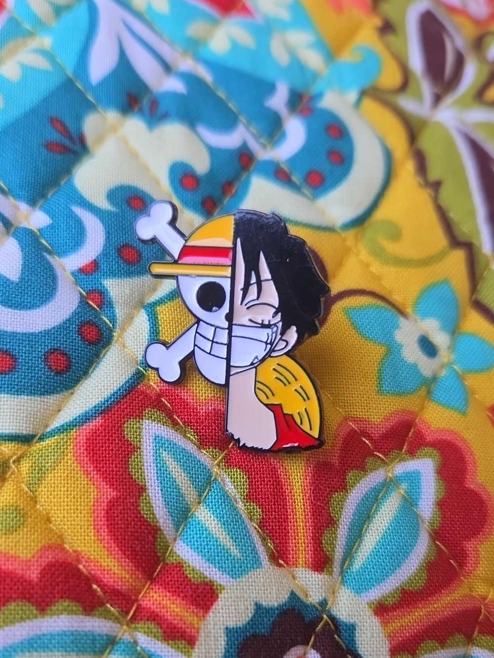Onepiece Yellow, Black and Red Monkey Skull Enamel Pin